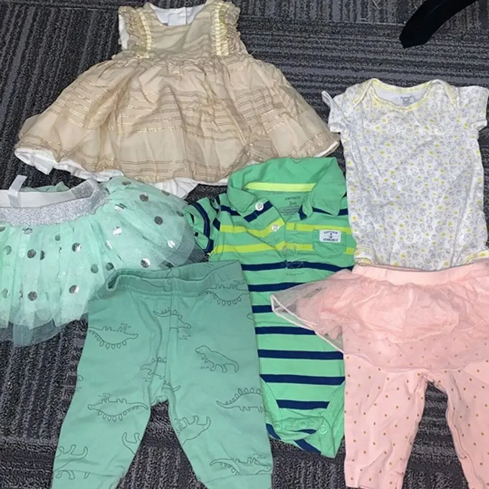 Newborn 0-3 Month Baby Girl Clothing Lot 6 Pc Pippa & Julie Carter’s Tutu Dress